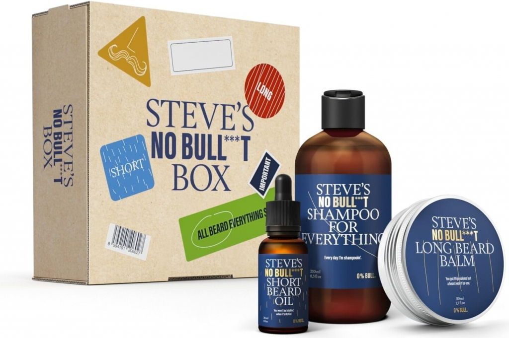 Steve´s All Beard Everything Box Steve\'s šampón na vlasy a fúzy 250 ml + Steve\'s olej na bradu 30 ml + Steve\'s balzam na fúzy 50 ml darčeková sada
