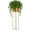 HowHomely KOVOVÝ KVETINÁČ SO STOJANOM GOLDEN 95X21 CM ZLATÁ