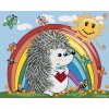 Maľovanie podľa čísel Ježko a dúha, 80x100 cm, bez rámu a bez vypnutia plátna (6056472)