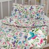 Biante Detské bavlnené posteľné obliečky do postieľky Sandra SA-495 Dúhové kolibríky medzi kvetmi Do postieľky 100x135 a 40x60 cm