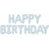 Fóliový nápis HAPPY BIRTHDAY – modrý, 340 × 35 cm PartyDeco (Fóliový nápis „HAPPY BIRTHDAY“ v modrej farbe, rozmery 340 × 35 cm. Krásna dekorácia na oslavy a narodeninové párty.)
