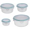 Dóza MagicHome Lunchbox set MB07, sada 4 ks, 400/800/1500/2300 ml, okrúhla, Clip