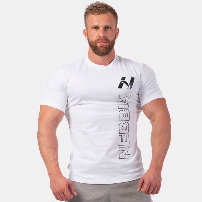 NEBBIA - Športové tričko pánske Vertical Logo 293 (white) - M