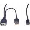 PremiumCord KUR-21 micro USB 2.0, USB A F + USB A M - Micro USB M, OTG, 1m