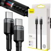 USB-C -> USB-C Baseus Cafule CATKLF-ALG1 Kábel 200cm 100W 5A PD 2.0 QC 3.0 ČIERNY A ŠEDÝ V OBALE