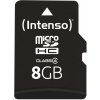 MicroSDHC karta Intenso Class 4 8GB s SD adaptérom - spoľahlivá pamäť