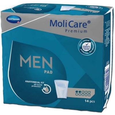 MoliCare® Premium MEN PAD, 2 kvapky - Inkontinenčné pánske vložky, 14 ks (Pomôcky pre inkontinenciu )