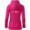 Ekg futbal loptu - Mikina dámska trendy zipper s kapucňou - L ( Purpurová )