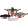 BERLINGERHAUS Sada nádobí s mramorovým povrchem 6 ks Rosegold Metallic Line BH-7047