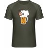 Mymate Predĺžené Tričko MY111 - Dizajn Povooooo prosím - Olive / Heather Olive - S - Pánske
