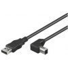 PremiumCord Kabel USB 2.0, A-B, 3m se zahnutým USB-B konektorem 90° ku2ab3-90