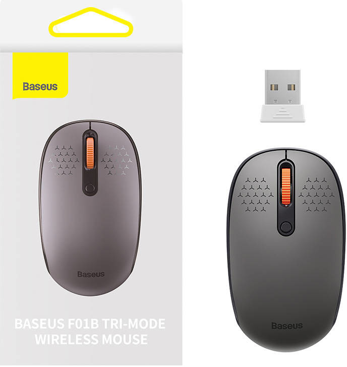 Baseus F01B Tri-mode 2.4G BT 5.0 1600 DPI frosted grey