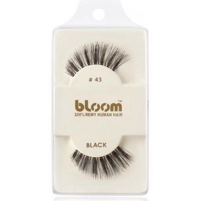 Bloom Natural nalepovacie mihalnice z prírodných vlasov No. 43 (Black) 1 cm