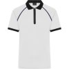 James & Nicholson Polokošile JN 1308 se zipem, krátký rukáv, pánská COT02130891004-white/black XL Bílá/černá