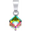 Stříbrný přívěsek kostka se Swarovski® Crystals 6 mm Vitrail medium VSW4841P6VMZ