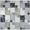 Sklenená mozaika XCM MC529 29,8x29,8 cm strieborná/sivá/čierna