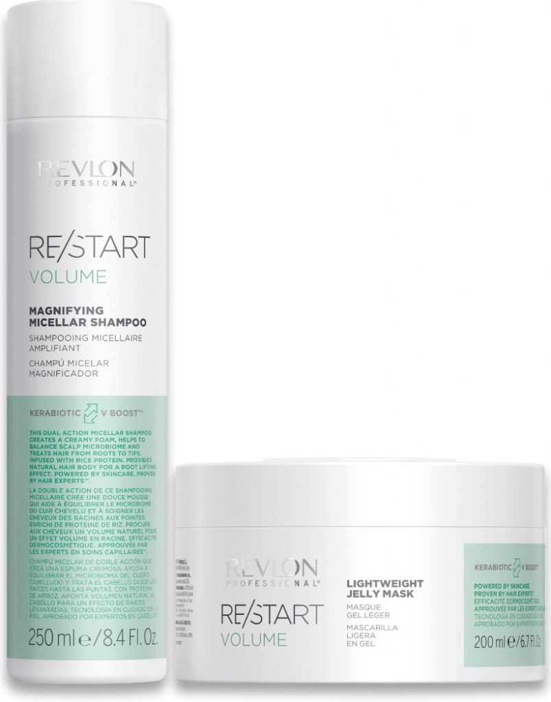 Revlon Professional Restart Volume Letní Sada šampon 250 ml + maska 250 ml + telový krém Orofluido 50 ml darčeková sada