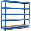 Policový regál Trestles RH 1500x1600x600, nosnosť 1500 kg, 5 políc Farba: modrá