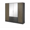 ArtPS Šatníková skriňa KELLY 4D so zrkadlom | grafit