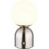 GLOBO 21006N JULSY dotyková stolná lampička V210mm LED 2,5W/189lm 2700+6500+4000K matný nikel, biela, vrátane CR18650 1800mAh 3,7V, USB kábel