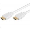 Vysokorýchlostný kábel HDMI + Ethernet PremiumCord, biely, pozlátené konektory, 10 m kphdme10w