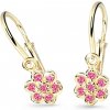 Cutie Jewellery Zlaté detské náušnice C2746-10-X-1 fuchsiová