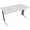 Pracovný stôl Flex, 140x75,5x80 cm, biely/kov - 1 kus - 1 KS - pracovný - 60 mesiacov - 80 cm - rovná - Hobis - Flex - 140 cm - 75.5 cm - biela/kov HOBIS