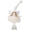 Vianočná dekorácia Anjel dievča stojace LED, 50 cm, biela
