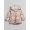 GAP dievčenská zimná prešívaná bunda s bodkami ružová