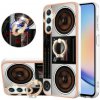 Gumený kryt Electroplating Ring na Samsung Galaxy A24 - Retro Radio