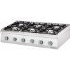 Vestavný plynový sporák 6 hořáků (3,5+3x5+2x7), G30 1200x700x250mm | STALGAST, Linia 700 inox