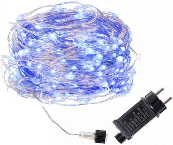 SPRINGOS LED reťaz Nano 23 m 200 LED IP44 8 svetelných módov modrá