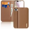 DUX DUCIS Hivo puzdro pre Apple iPhone 16e - blokovanie RFID - kožené - hnedé