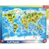 Puzzle Mapa světa se zvířátky