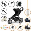 Set 11v1 Thule Urban Glide 3 Black 2024+madlo+vanička Soft beige+JOMK príslušenstvo+autosedačka Cybex+ISOFIX základňa+adaptéry