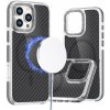 Carbon fiber magsafe kryt pro Apple iPhone 16 Pro Max, šedý