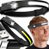 ČELOVÁ BATERKA LED čelová lampa REFLEKTOR na hlavu COB senzor pohybu