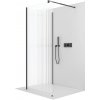 CERANO - Sprchová zástena Walk-in Onyx Corner Round Ľ/P - 8 mm - okrúhla vzpera - čierna matná, ryhované sklo - 70x100x200 cm