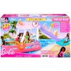 Loďka Barbie viacfarebná plastová so šmykľavkou a bazénom