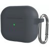 AppleKing silikónový ochranný obal s karabínou pre AirPods 3 - tmavosivý - možnosť vrátiť tovar ZADARMO do 30tich dní