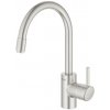 Drezová batéria GROHE Concetto New s vyťahovacou sprškou supersteel 32663DC3