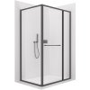 CERANO - Sprchovací kút Versaro L/P - 6 mm - čierna matná, transparentné sklo - 130x80 cm - zasúvacia