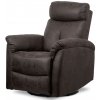 Relaxačné kreslo SALAVAN — polohovanie, hojdanie aj otáčanie, hnedá látka