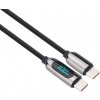 Solight USB-C kabel s displejem, USB-C konektor - USB-C konektor, 100W, 2m SSC1802