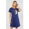 Dámska nočná košeľa s krátkym rukávom Patricie tmavě modrá