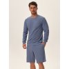 Henderson 41957 Home 2 pánské pyžamo dl.rukáv šortky modré