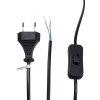 Solight flexo šnúra, 2m, 2 x 0,75mm2, čierna, plochá, vypínač 8592718019358
