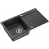 SAMONA Granitový zabudovateľný drez s odkvapom, 77x44cm, čierna 30874504