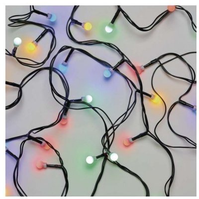 D5AM04 EMOS CHERRY Vianočná reťaz Cherry guľôčky 300 LED, zelený drôt, 30m, časovač, multicolor, IP44