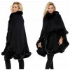 Fashionweek Extrémne teplé a efektívne dámske pončo s kožušinou KARR09